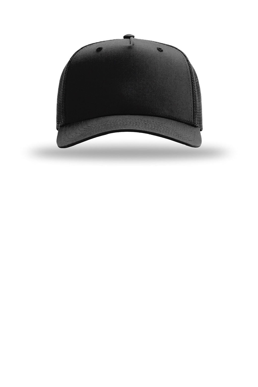 Richardson Hats 112FPC Mens Champ Snapback Trucker Hat Black Flat Front