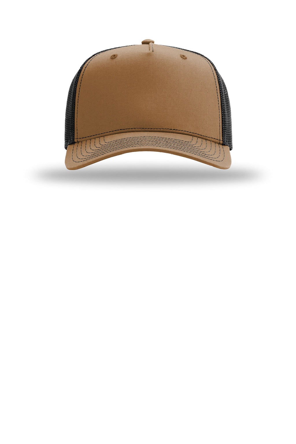 Richardson Hats 112FPC Mens Champ Snapback Trucker Hat Caramel Brown/Black Flat Front