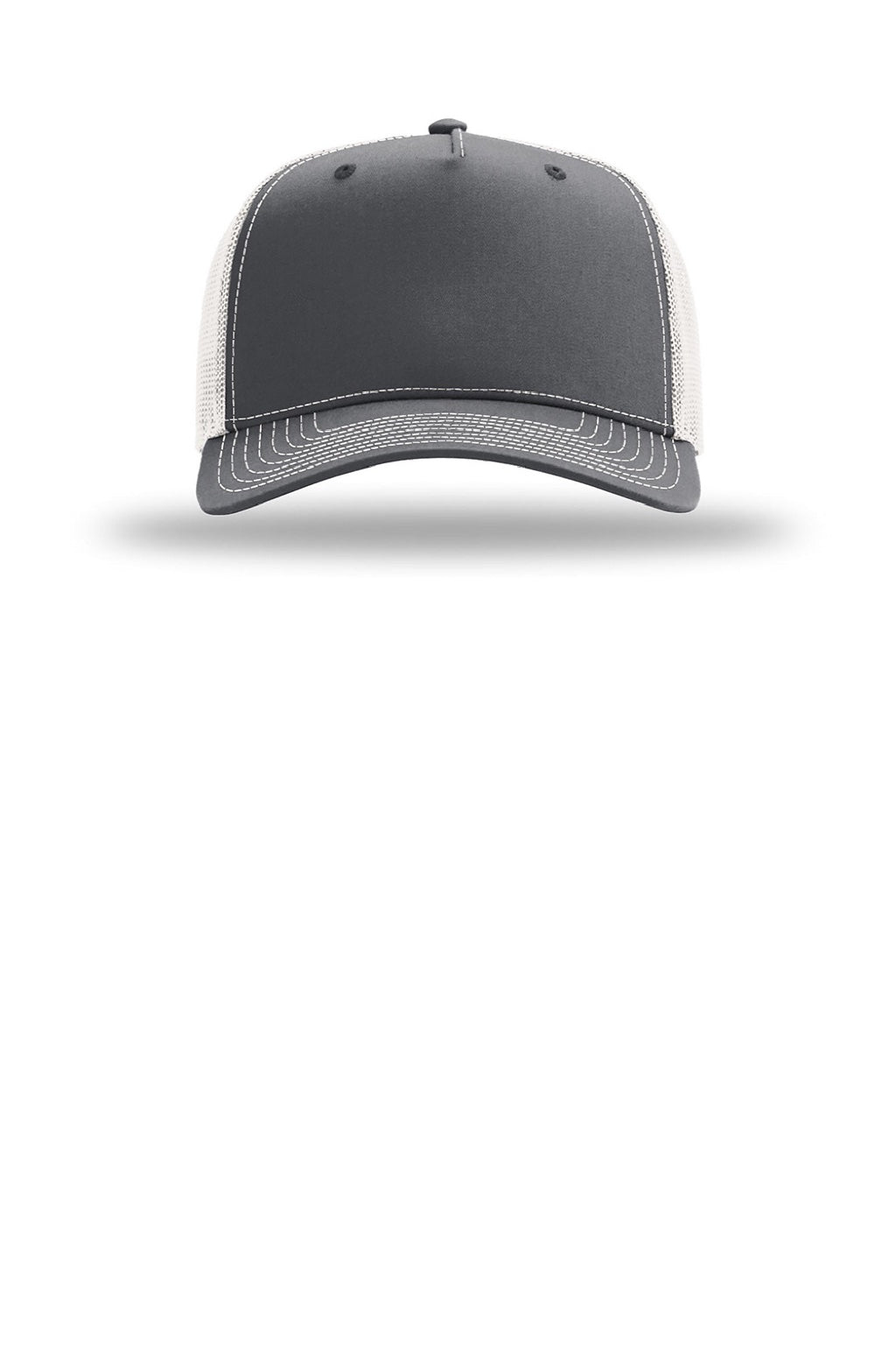 Richardson Hats 112FPC Mens Champ Snapback Trucker Hat Charcoal Grey/Ice Grey Flat Front