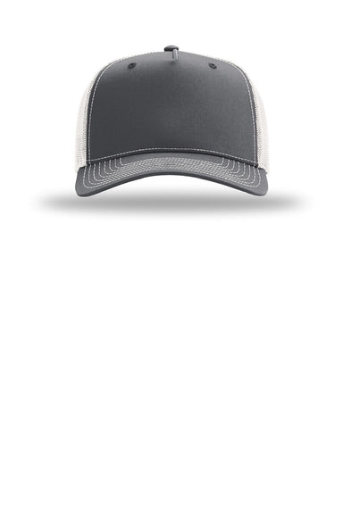 Richardson Hats 112FPC Mens Champ Snapback Trucker Hat Charcoal Grey/Ice Grey Flat Front