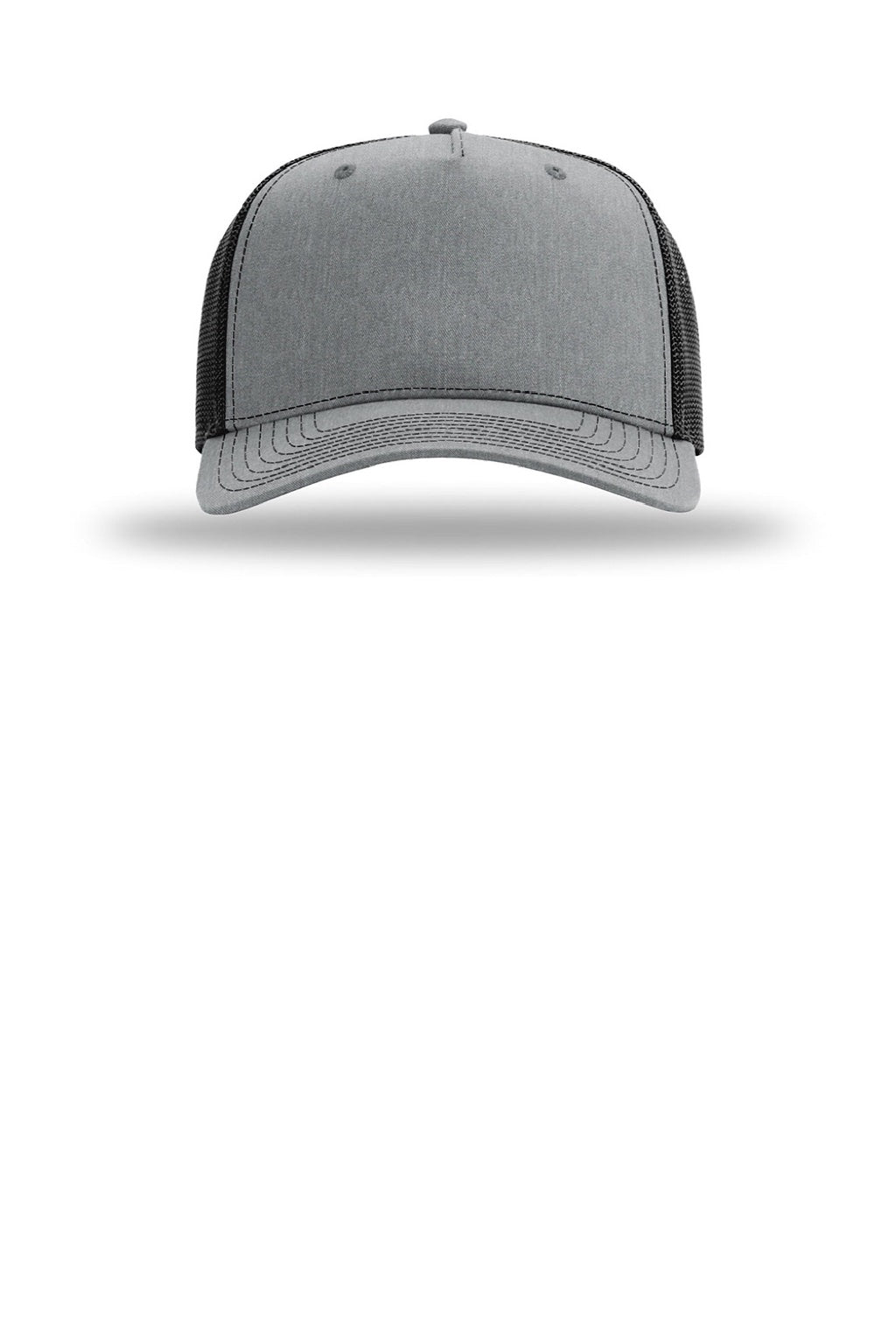 Richardson Hats 112FPC Mens Champ Snapback Trucker Hat Heather Grey/Black Flat Front