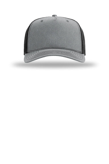 Richardson Hats 112FPC Mens Champ Snapback Trucker Hat Heather Grey/Black Flat Front