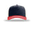 Richardson Hats 112FPC Mens Champ Snapback Trucker Hat Navy Blue/Birch/Red Flat Front