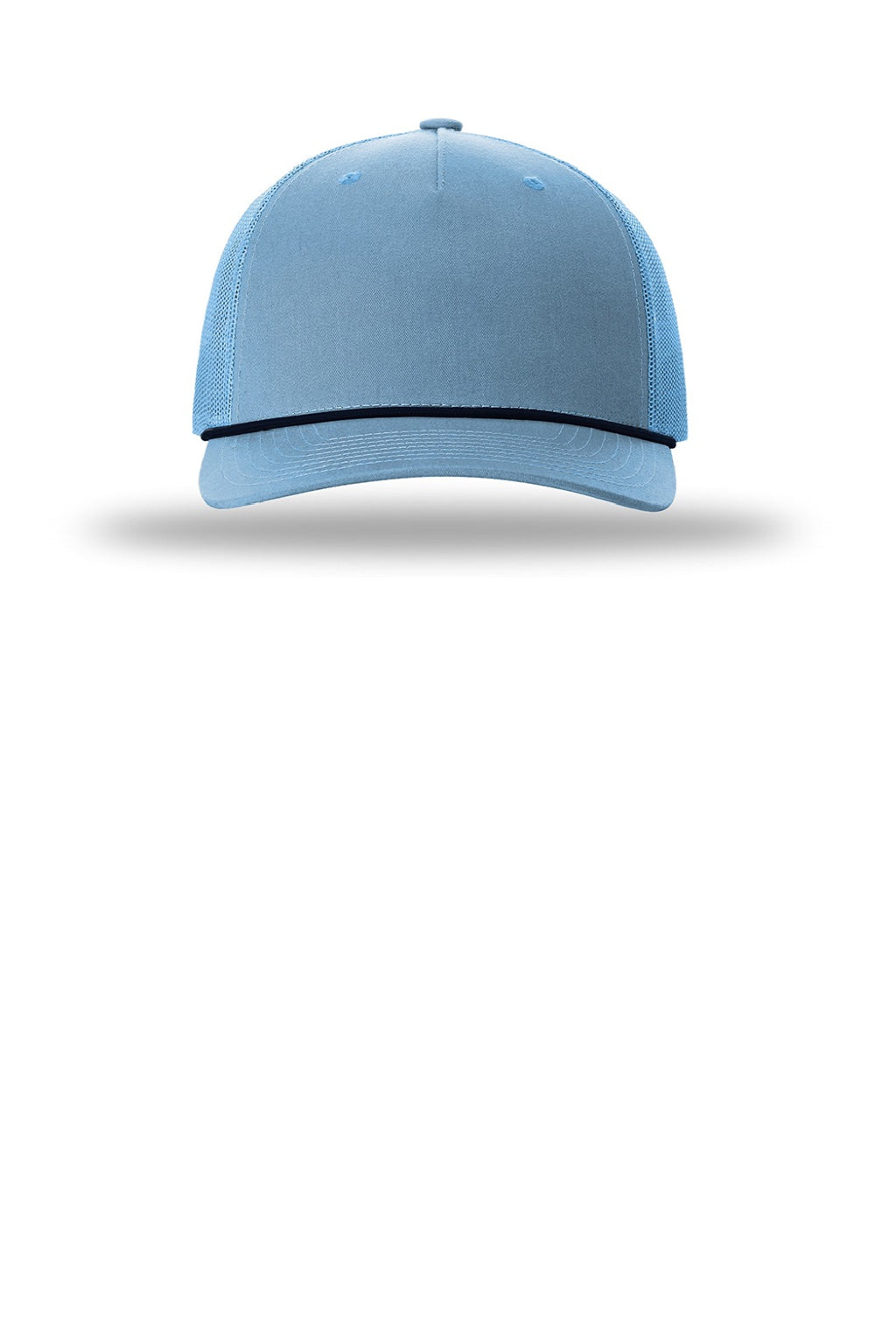 Richardson Hats 112FPR Mens Adjustable Trucker Rope Hat Columbia Blue/Navy Blue Flat Front