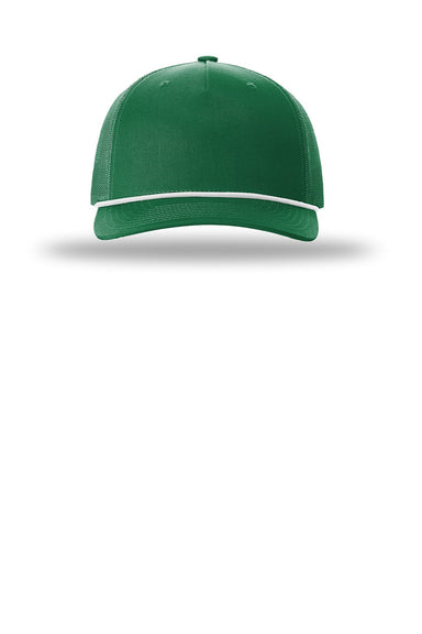 Richardson Hats 112FPR Mens Adjustable Trucker Rope Hat Kelly Green/White Flat Front