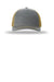Richardson Hats 112FP Mens 5 Panel Snapback Trucker Hat Heather Grey/Amber Gold Flat Front