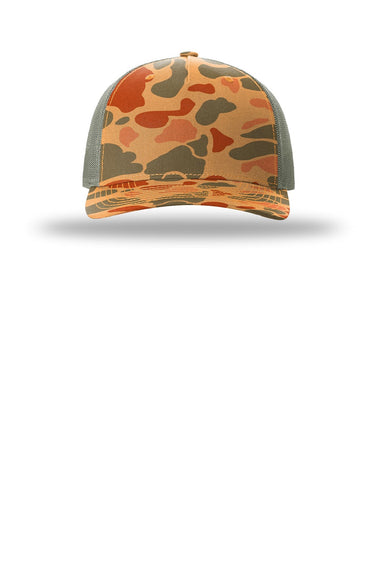 Richardson Hats 112PFP Mens Printed Snapback Trucker Hat Sienna Duck Camo/Loden Flat Front