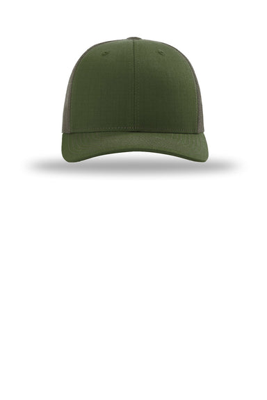 Richardson Hats 112T Mens Tactical Snapback Trucker Hat Army Olive Green Flat Front