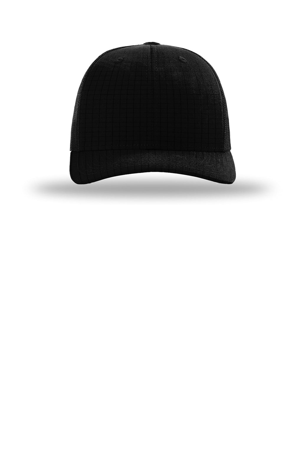 Richardson Hats 112T Mens Tactical Snapback Trucker Hat Black Flat Front