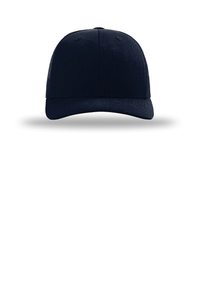 Richardson Hats 112T Mens Tactical Snapback Trucker Hat Navy Blue Flat Front