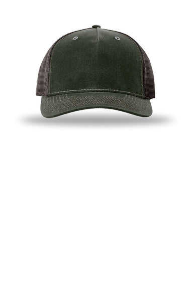 Richardson Hats 112WH Mens Hawthorne Snapback Hat Dark Olive Green/Coffee Brown Flat Front