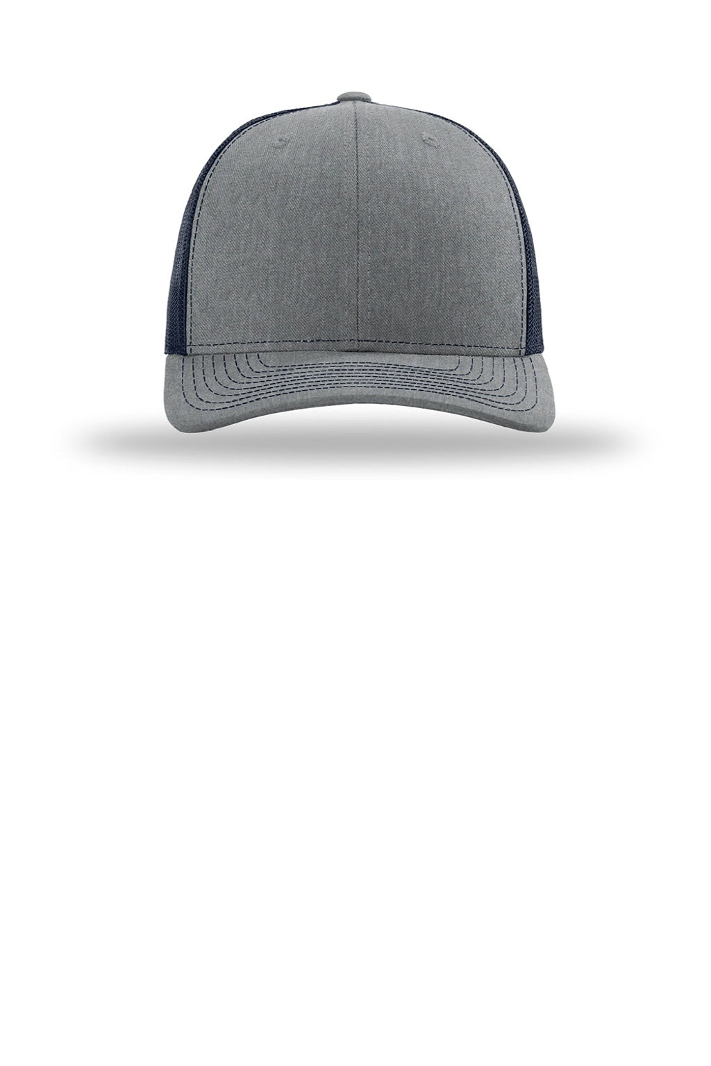 Richardson Hats 112 Mens Snapback Trucker Hat Heather Grey/Navy Blue Flat Front