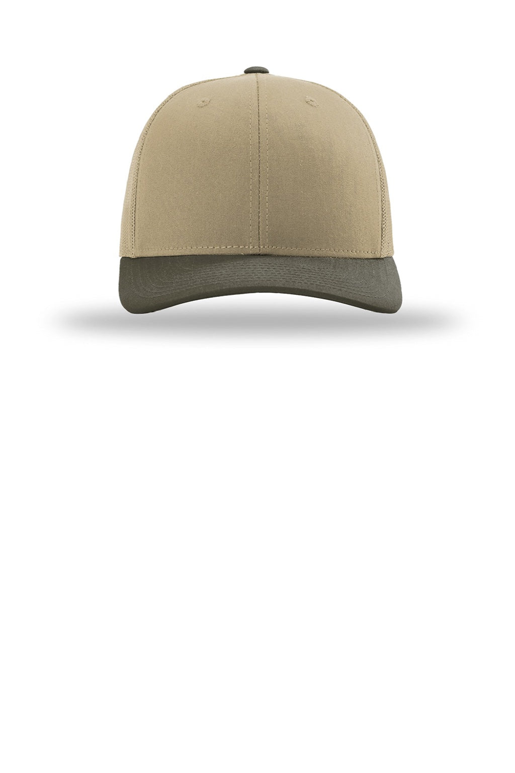 Richardson Hats 112 Mens Snapback Trucker Hat Khaki/Khaki/Chocolate Chip Brown Flat Front