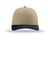 Richardson Hats 112 Mens Snapback Trucker Hat Khaki/Khaki/Navy Blue Flat Front