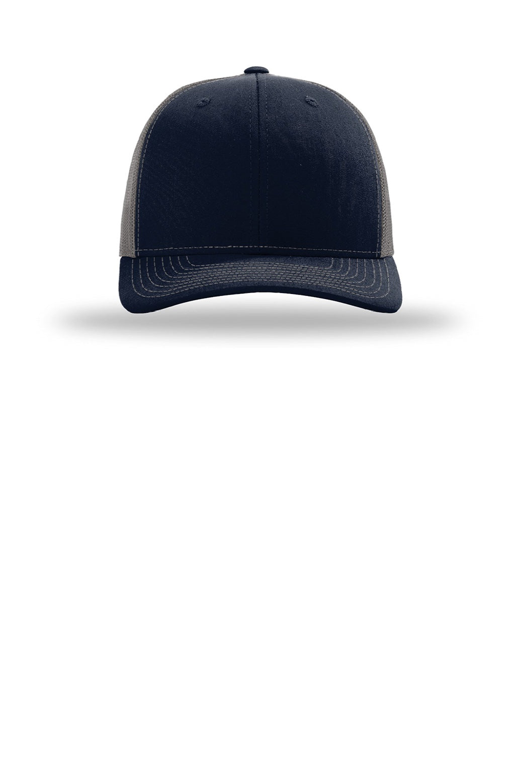 Richardson Hats 112 Mens Snapback Trucker Hat Navy Blue/Charcoal Grey Flat Front