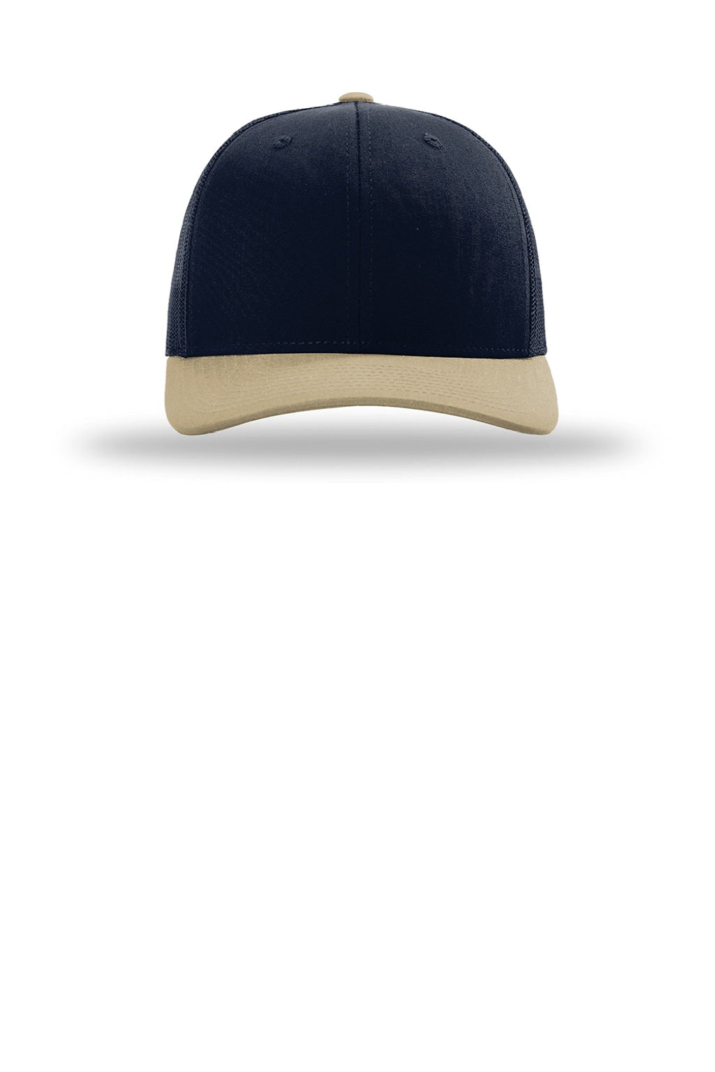 Richardson Hats 112 Mens Snapback Trucker Hat Navy Blue/Navy Blue/Khaki Flat Front