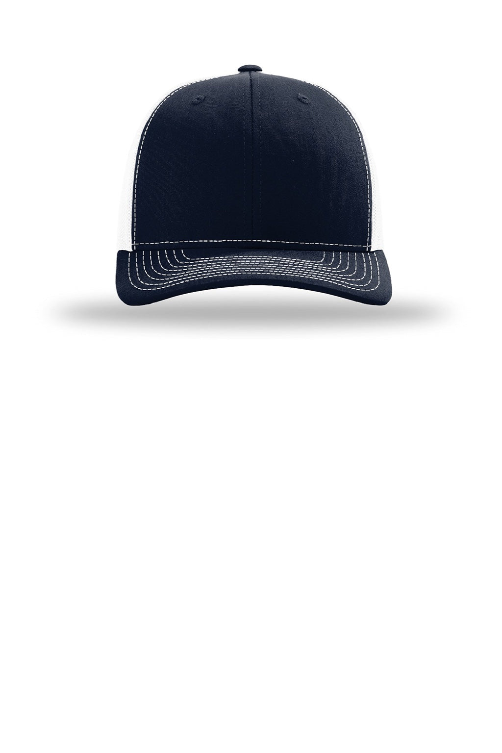 Richardson Hats 112 Mens Snapback Trucker Hat Navy Blue/White Flat Front