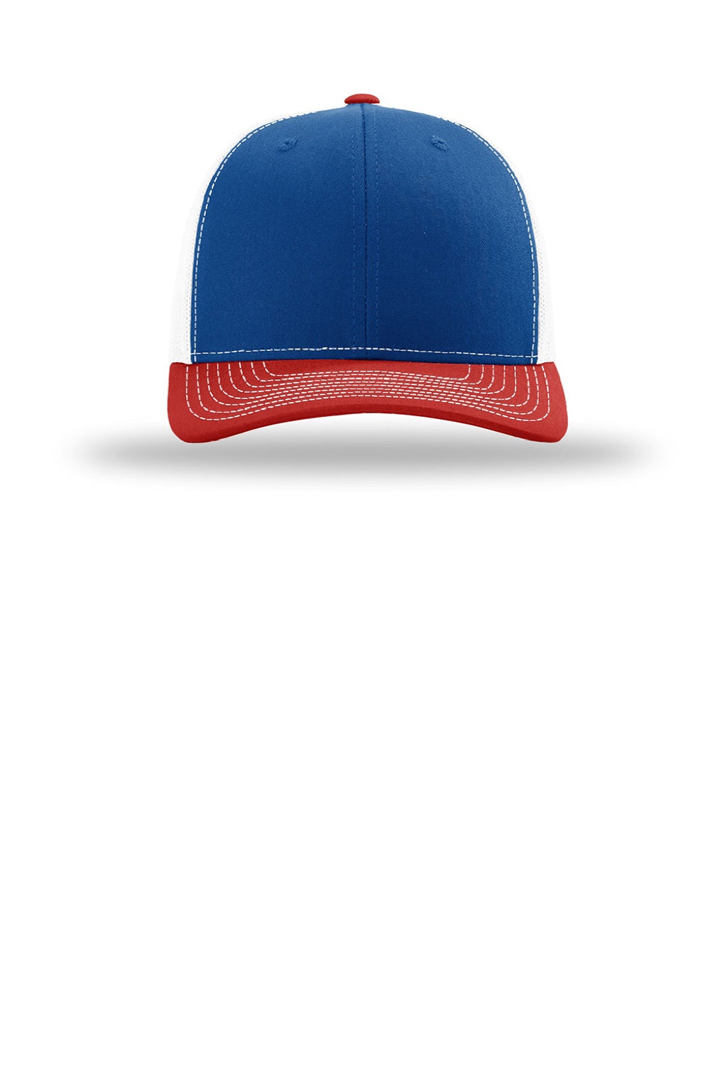 Richardson Hats 112 Mens Snapback Trucker Hat Royal Blue/White/Red Flat Front