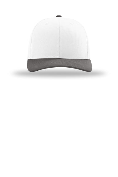 Richardson Hats 112 Mens Snapback Trucker Hat White/White/Charcoal Flat Front