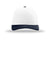 Richardson Hats 112 Mens Snapback Trucker Hat White/White/Navy Blue Flat Front