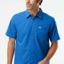 Columbia Mens PFG Slack Tide Moisture Wicking Short Sleeve Button Down Camp Shirt w/ Pocket - Vivid Blue - Coming Soon