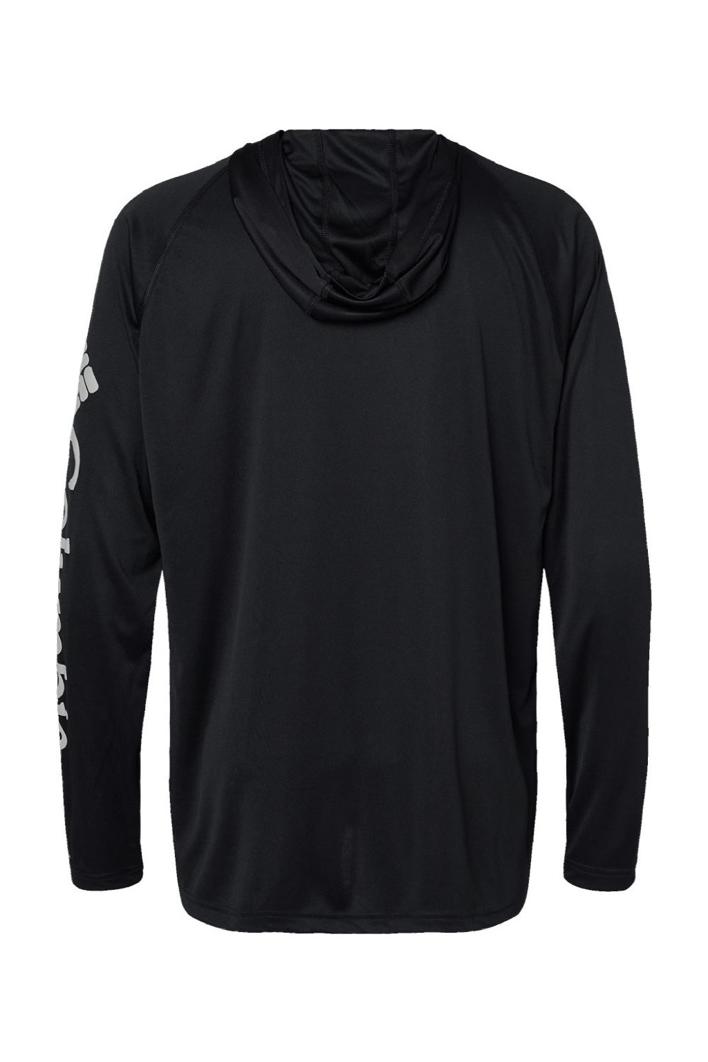 Columbia 212482 Mens PFG Terminal Tackle Long Sleeve Hooded T-Shirt Hoodie Black/Cool Grey Flat Back