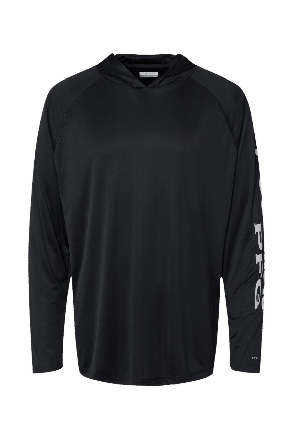 Columbia 212482 Mens PFG Terminal Tackle Long Sleeve Hooded T-Shirt Hoodie Black/Cool Grey Flat Front