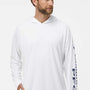 Columbia Mens PFG Terminal Tackle Moisture Wicking Long Sleeve Hooded T-Shirt Hoodie - White/Nightshade Blue - Coming Soon