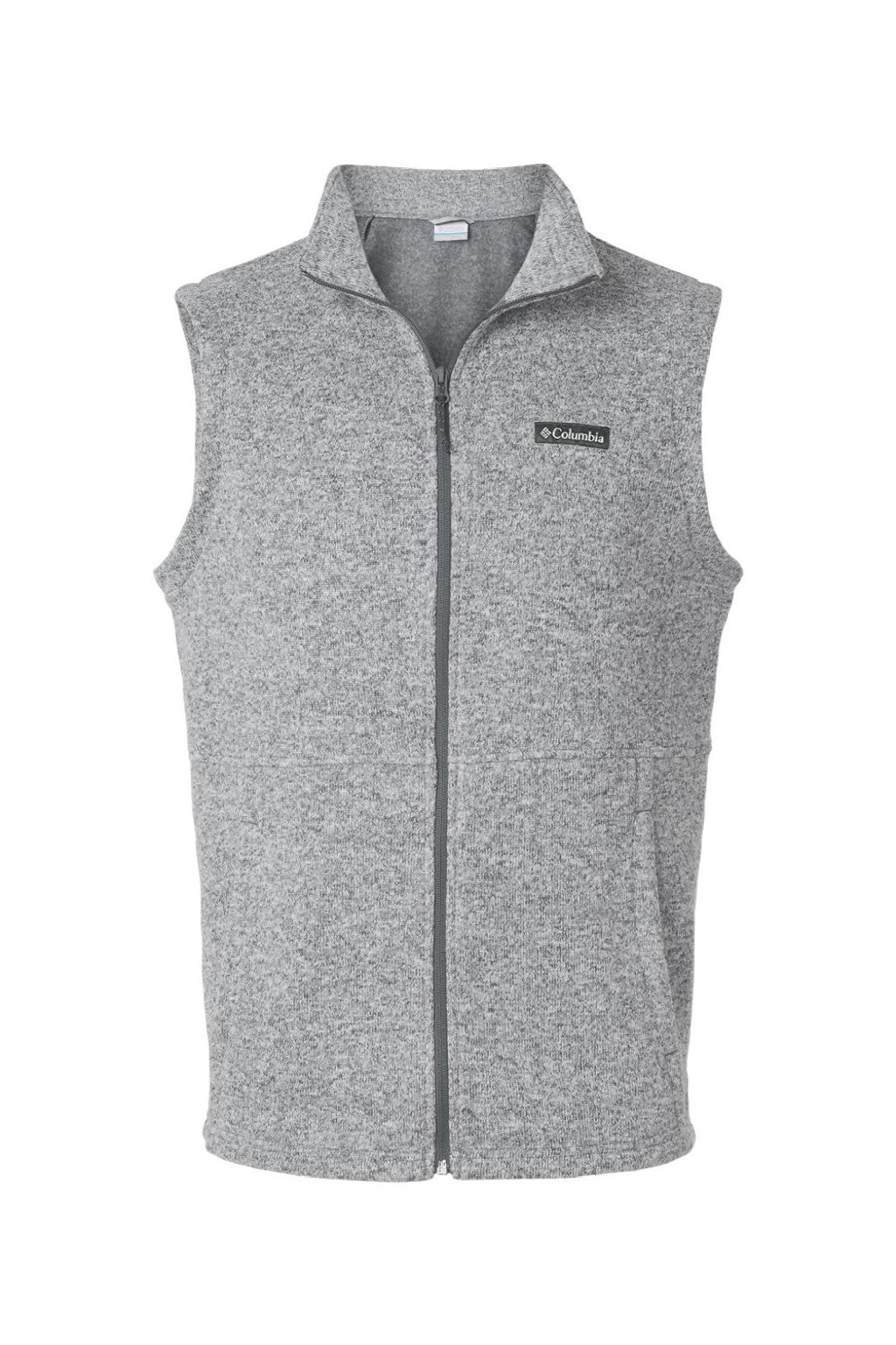 Columbia 209575 Mens Alto Pass Fleece Full Zip Vest Heather City Grey Flat Front