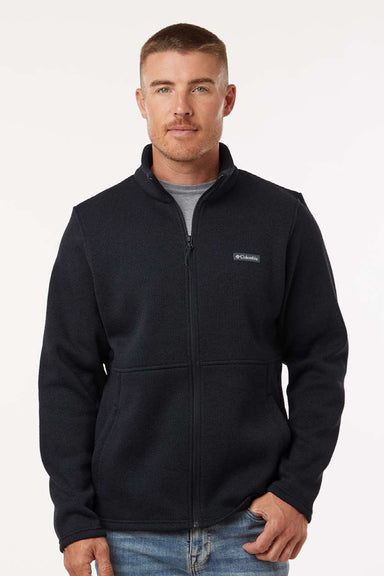 Columbia 209574 Mens Alto Pass Fleece Full Zip Sweatshirt w/ Pockets Black Model Front