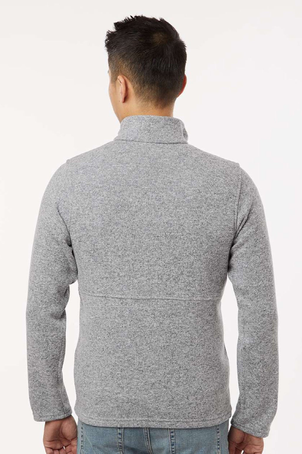 Columbia 209574 Mens Alto Pass Fleece Full Zip Sweatshirt w/ Pockets Heather City Grey Model Back