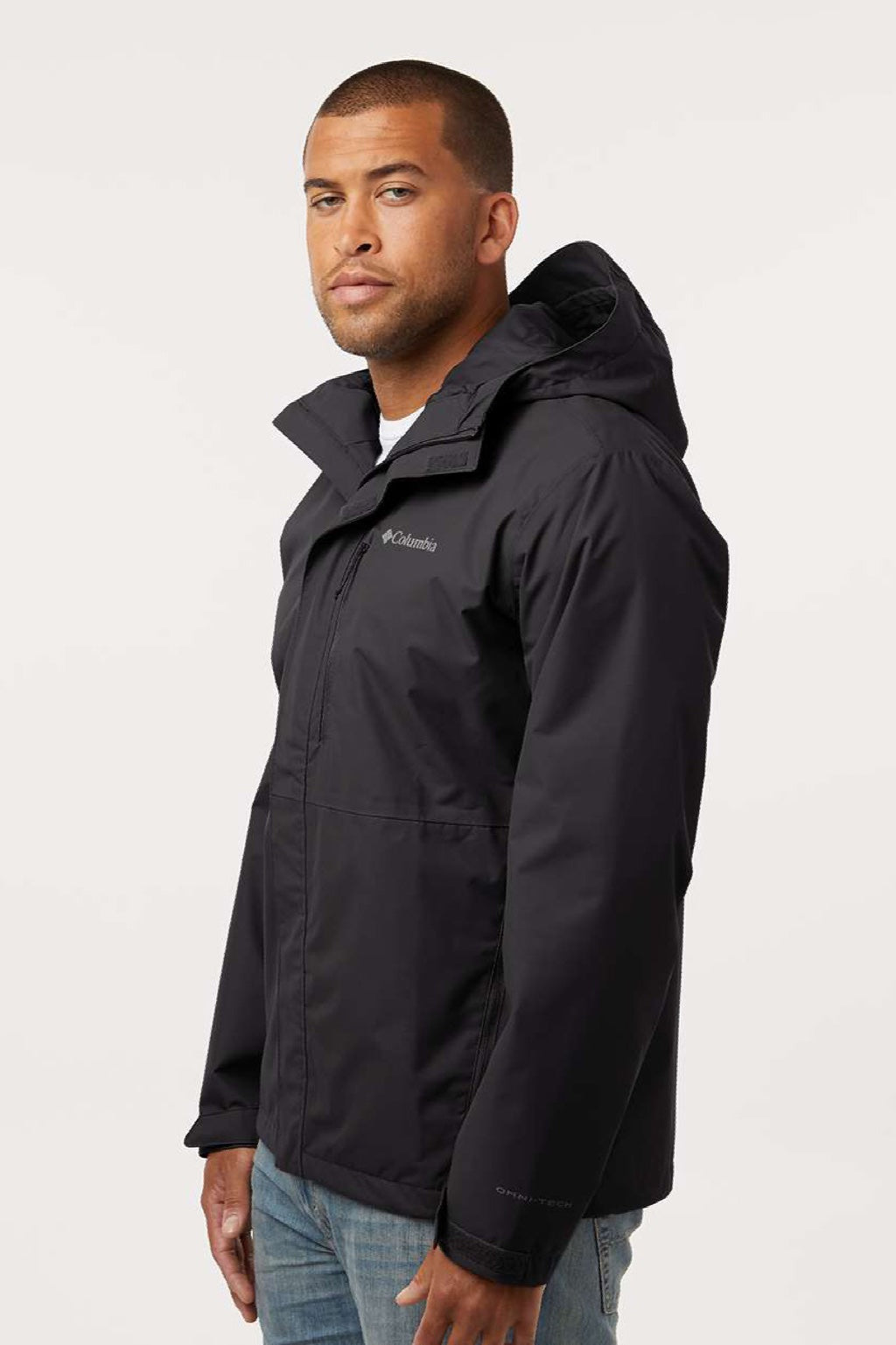 Columbia 208934 Mens Hikebound II Full Zip Hooded Jacket Black Model Side