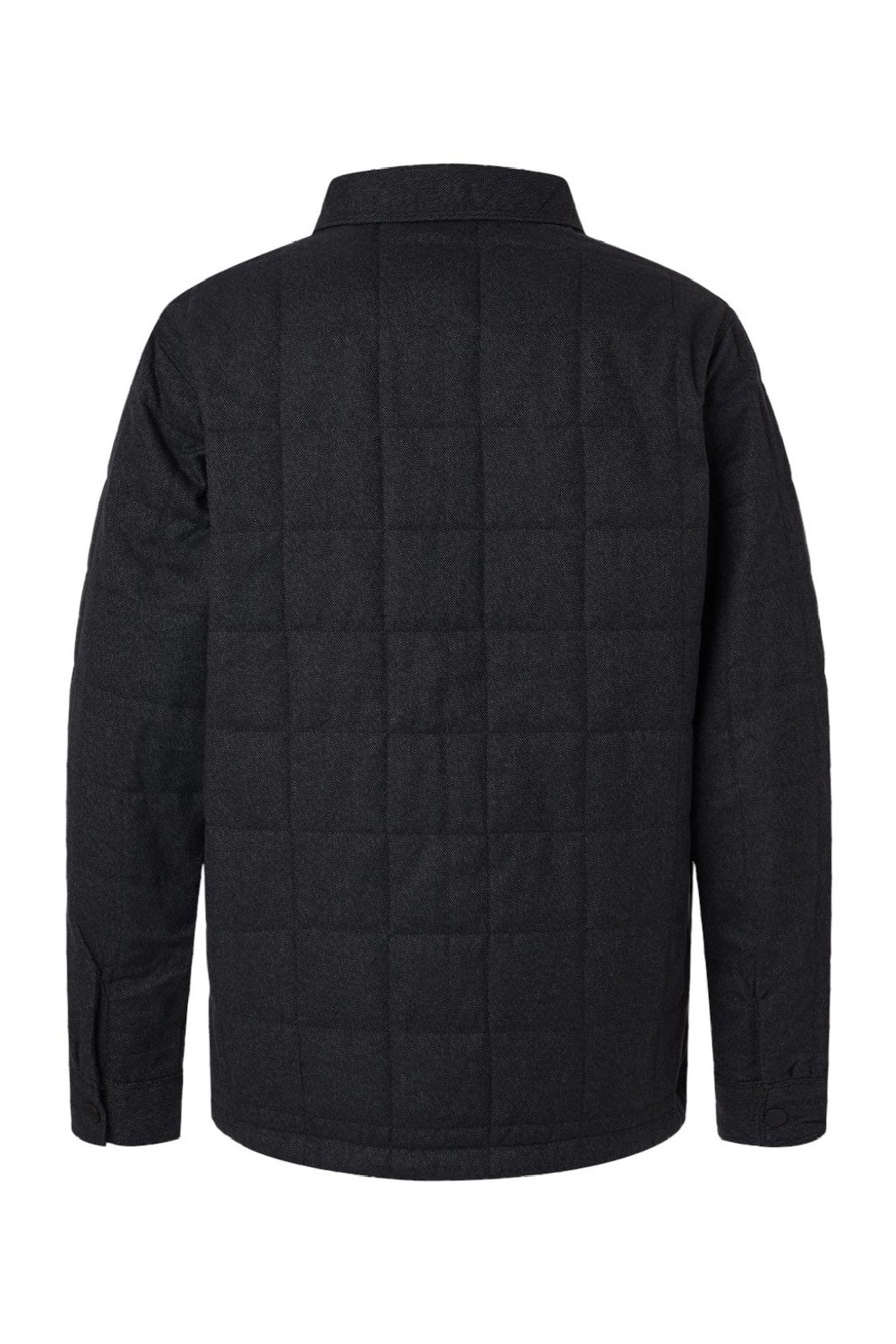 Columbia 205472 Mens Landroamer Quilted Snap Down Shirt Jacket Black Flat Back