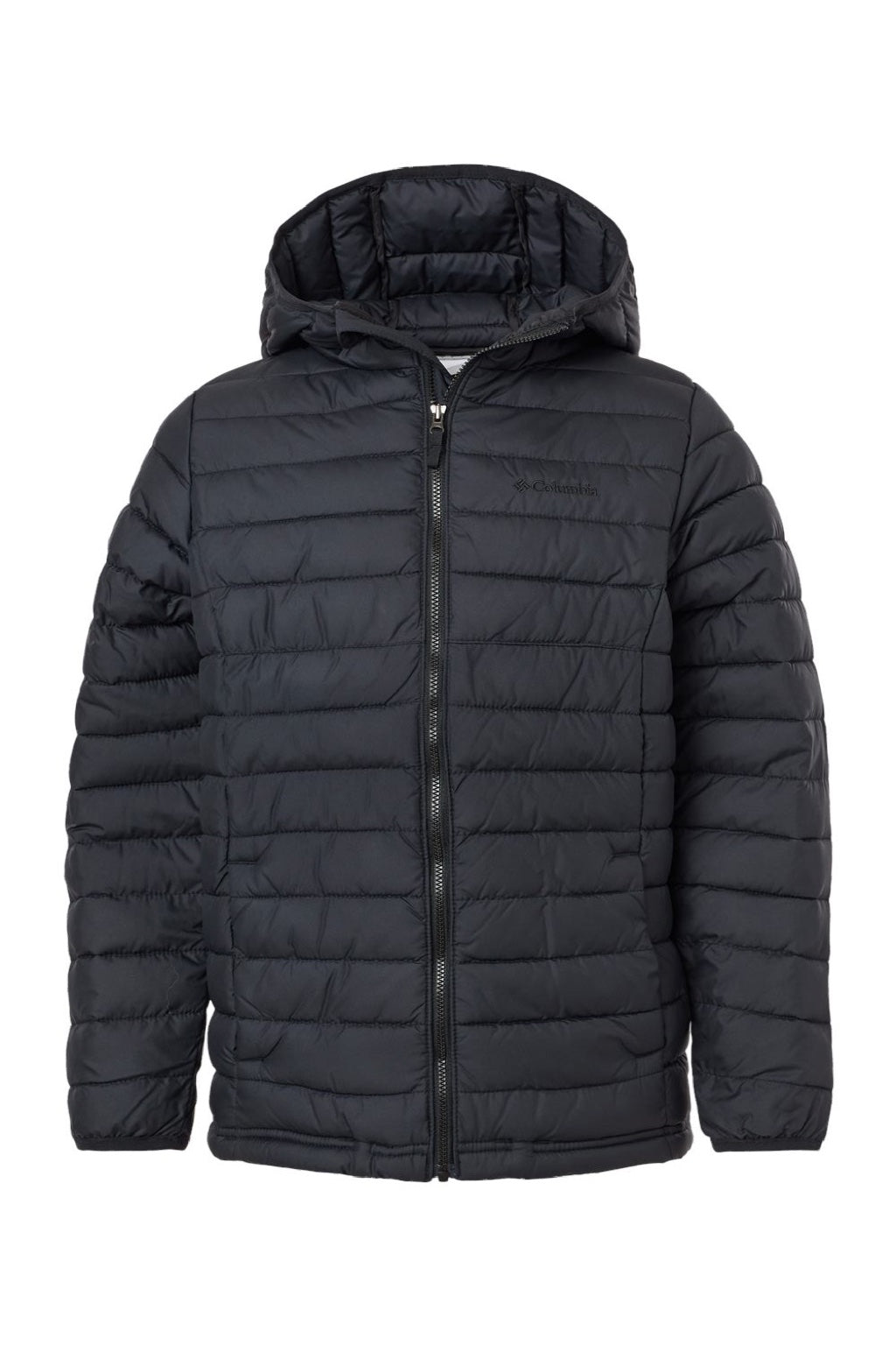Columbia 209002 Youth Powder Lite II Full Zip Hooded Jacket Black Flat Front