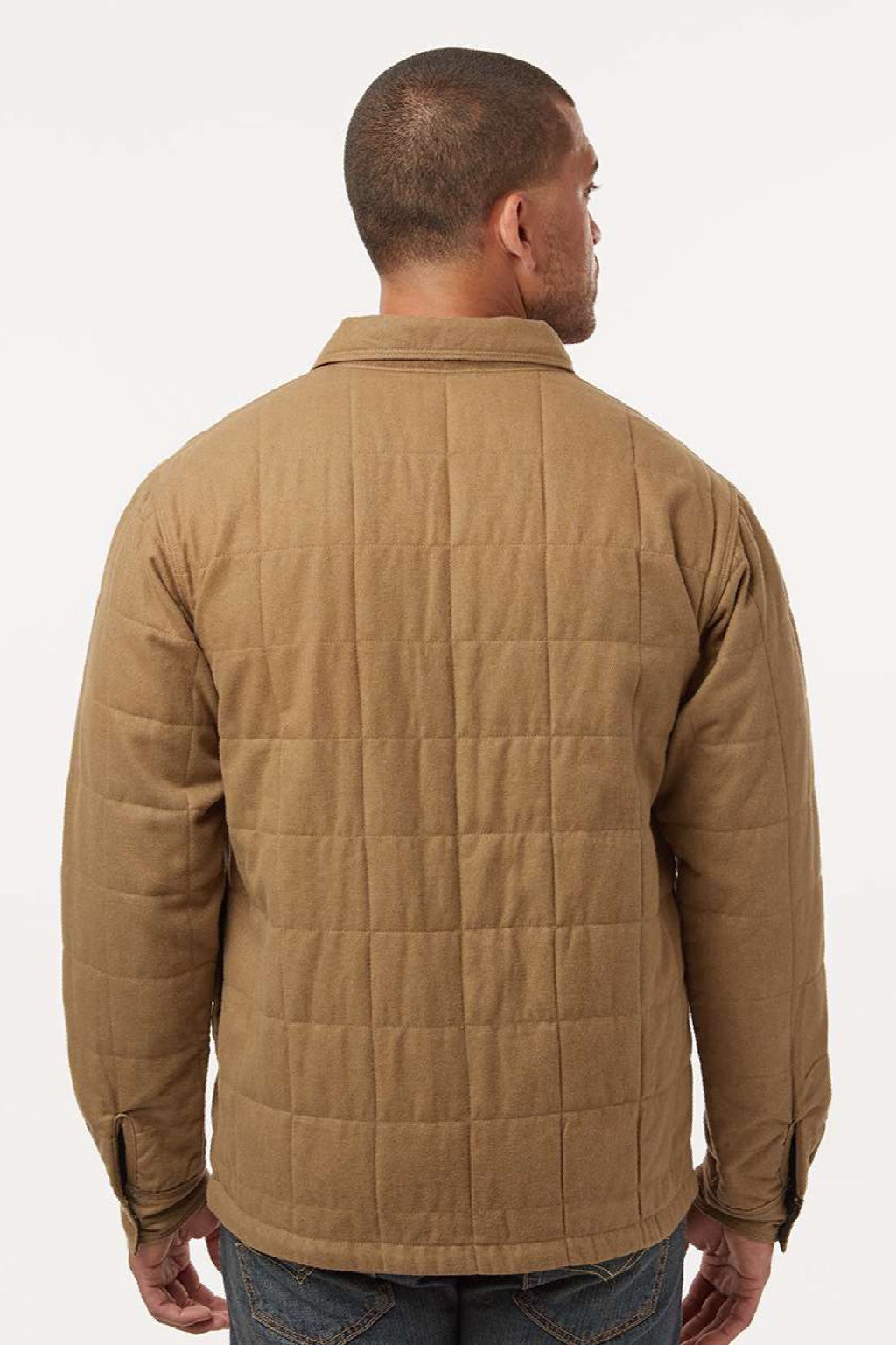 Columbia 205472 Mens Landroamer Quilted Snap Down Shirt Jacket Delta Brown Model Back