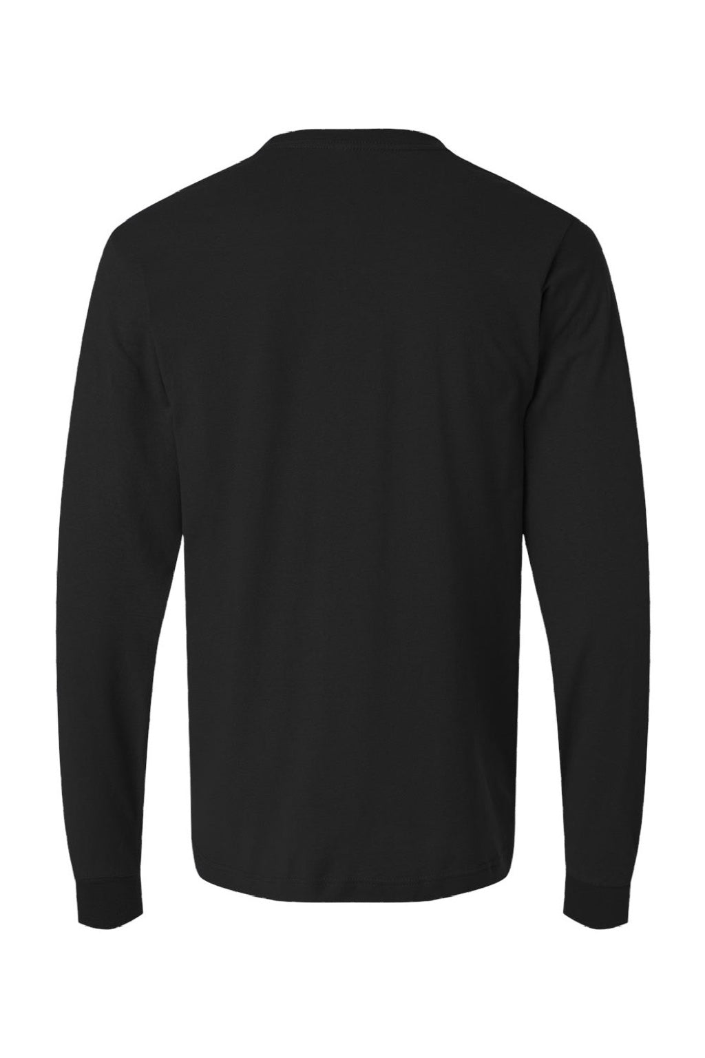 Tultex 202LS Mens Fine Jersey Long Sleeve Crewneck T-Shirt Black Flat Back