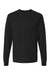 Tultex 202LS Mens Fine Jersey Long Sleeve Crewneck T-Shirt Black Flat Front