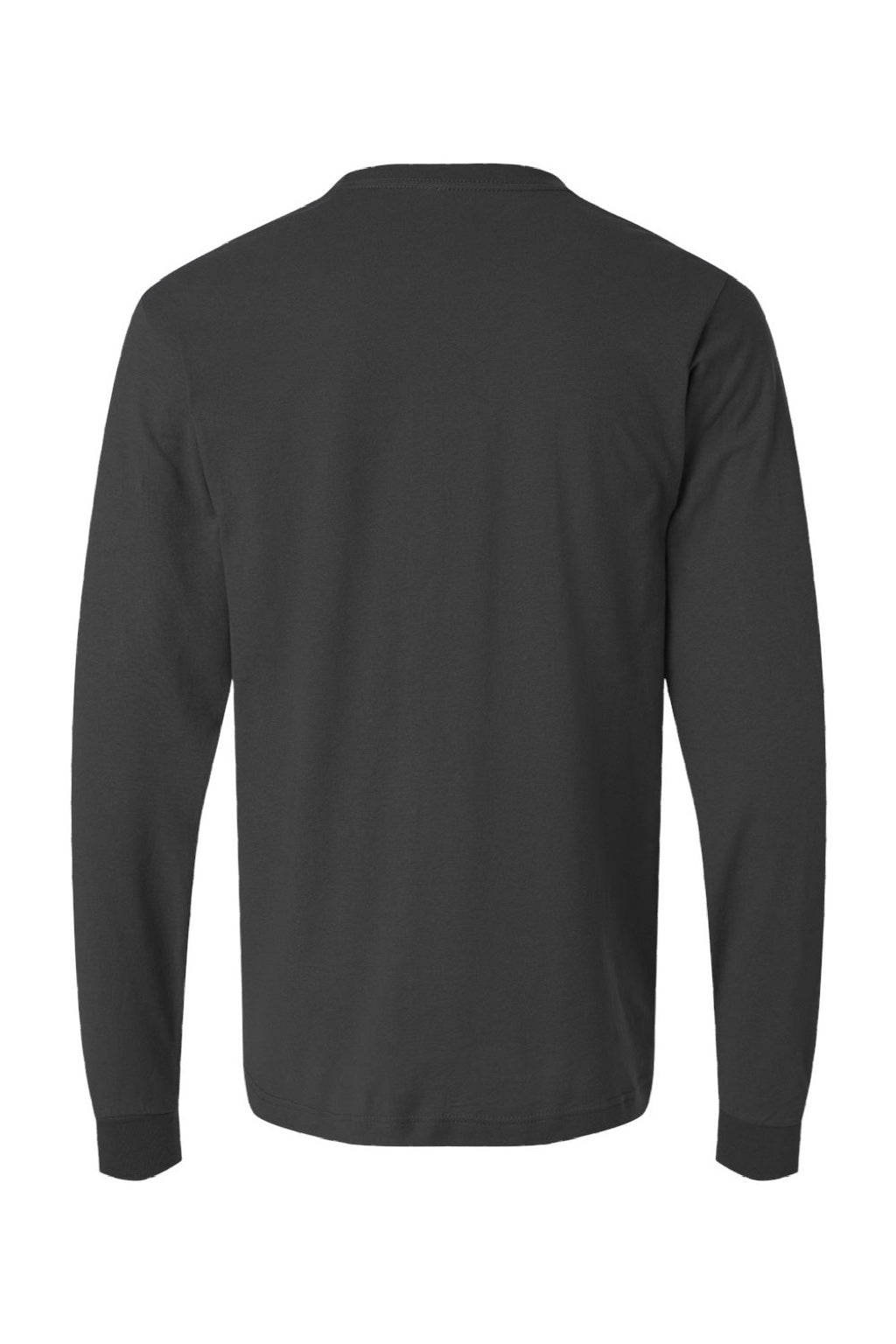 Tultex 202LS Mens Fine Jersey Long Sleeve Crewneck T-Shirt Charcoal Grey Flat Back
