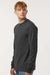 Tultex 202LS Mens Fine Jersey Long Sleeve Crewneck T-Shirt Charcoal Grey Model Side