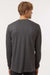 Tultex 202LS Mens Fine Jersey Long Sleeve Crewneck T-Shirt Heather Charcoal Grey Model Back
