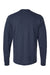 Tultex 202LS Mens Fine Jersey Long Sleeve Crewneck T-Shirt Heather Denim Blue Flat Back