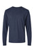 Tultex 202LS Mens Fine Jersey Long Sleeve Crewneck T-Shirt Heather Denim Blue Flat Front