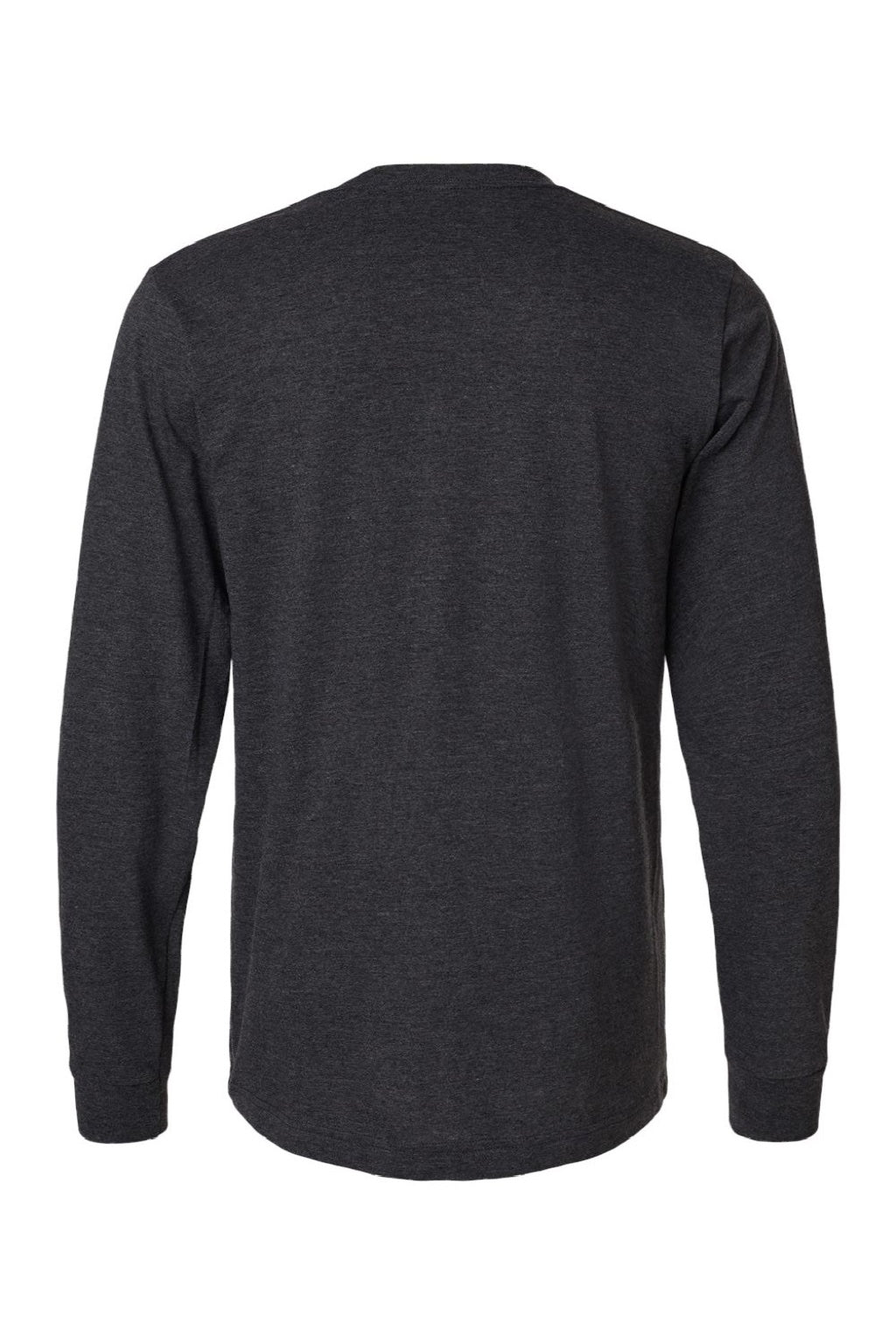 Tultex 202LS Mens Fine Jersey Long Sleeve Crewneck T-Shirt Heather Graphite Grey Flat Back