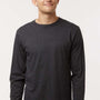 Tultex Mens Fine Jersey Long Sleeve Crewneck T-Shirt - Heather Graphite Grey - New