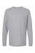 Tultex 202LS Mens Fine Jersey Long Sleeve Crewneck T-Shirt Heather Grey Flat Front