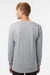 Tultex 202LS Mens Fine Jersey Long Sleeve Crewneck T-Shirt Heather Grey Model Back