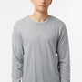 Tultex Mens Fine Jersey Long Sleeve Crewneck T-Shirt - Heather Grey - New