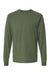 Tultex 202LS Mens Fine Jersey Long Sleeve Crewneck T-Shirt Military Green Flat Front