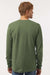 Tultex 202LS Mens Fine Jersey Long Sleeve Crewneck T-Shirt Military Green Model Back