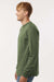Tultex 202LS Mens Fine Jersey Long Sleeve Crewneck T-Shirt Military Green Model Side